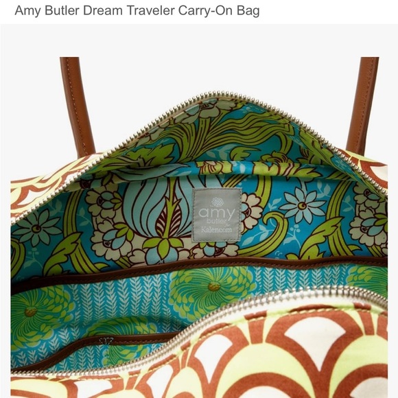 Chic Floral Travel Bag - Blue and Brown - Picture 14 of 15